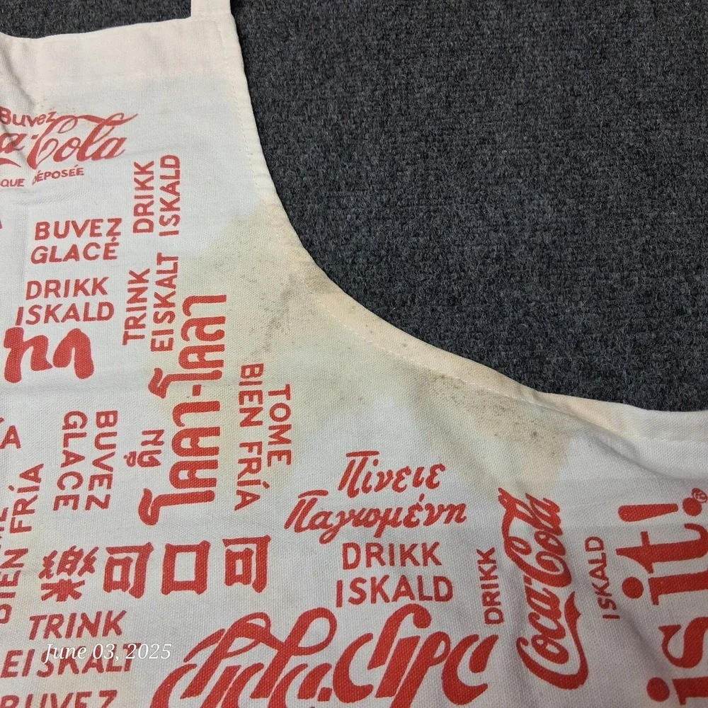 Vintage Coca Cola Coke Worldwide Apron With Pockets 1984 80s - Picture 3 of 8